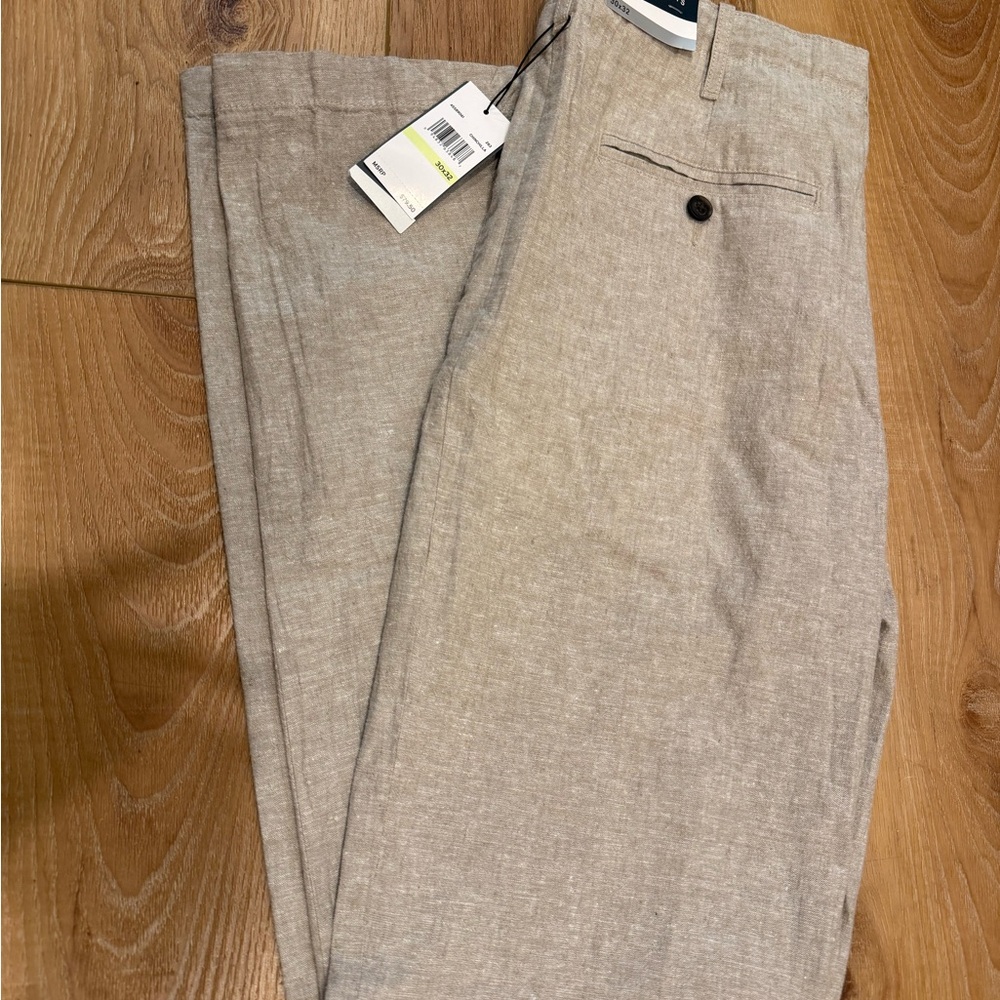 NWT Perry Ellis Men’s Drawstring Linen Dress Pants 30x32